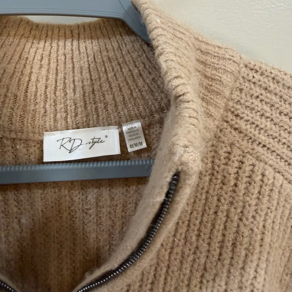 RD Style Beige Ribbed Knit Sweater - Picture 3 of 5